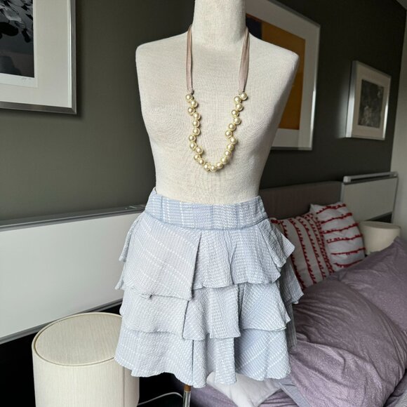 Derek Lam 10 Crosby Three Layer Ruffle Frill Silk Skirt Barbie NWT Sz 2- B2087